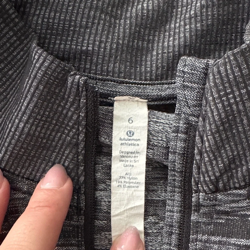 Lululemon Athletica Black Patterned Quarter-Zip Top SEE PHOTOS